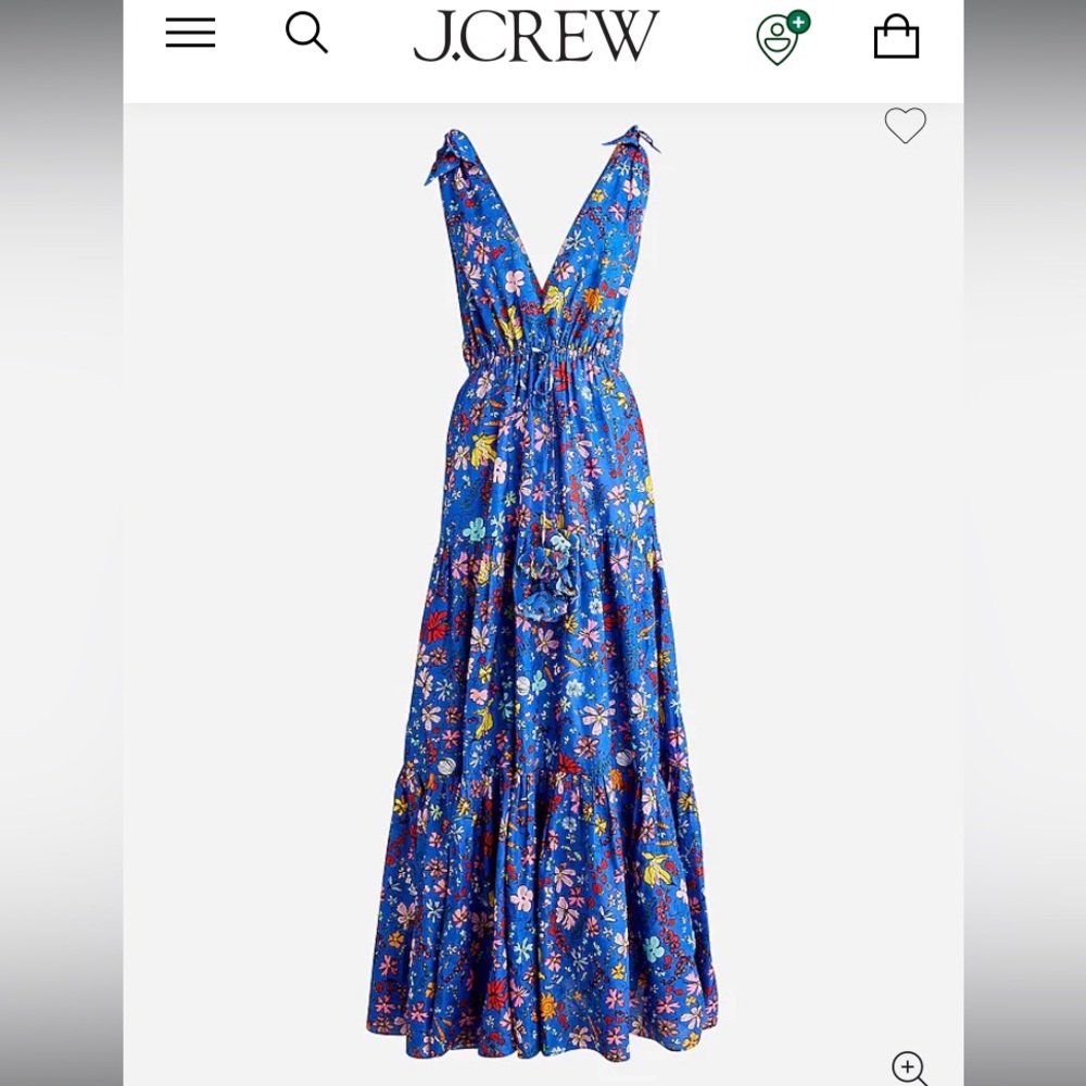 EUC Dauphinette x J.Crew tie-shoulder maxi dress in cornucopia floral
